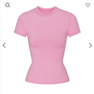 SKIMS COTTON JERSEY T-SHIRT - LIMITED EDITION BUBBLE GUM PINK